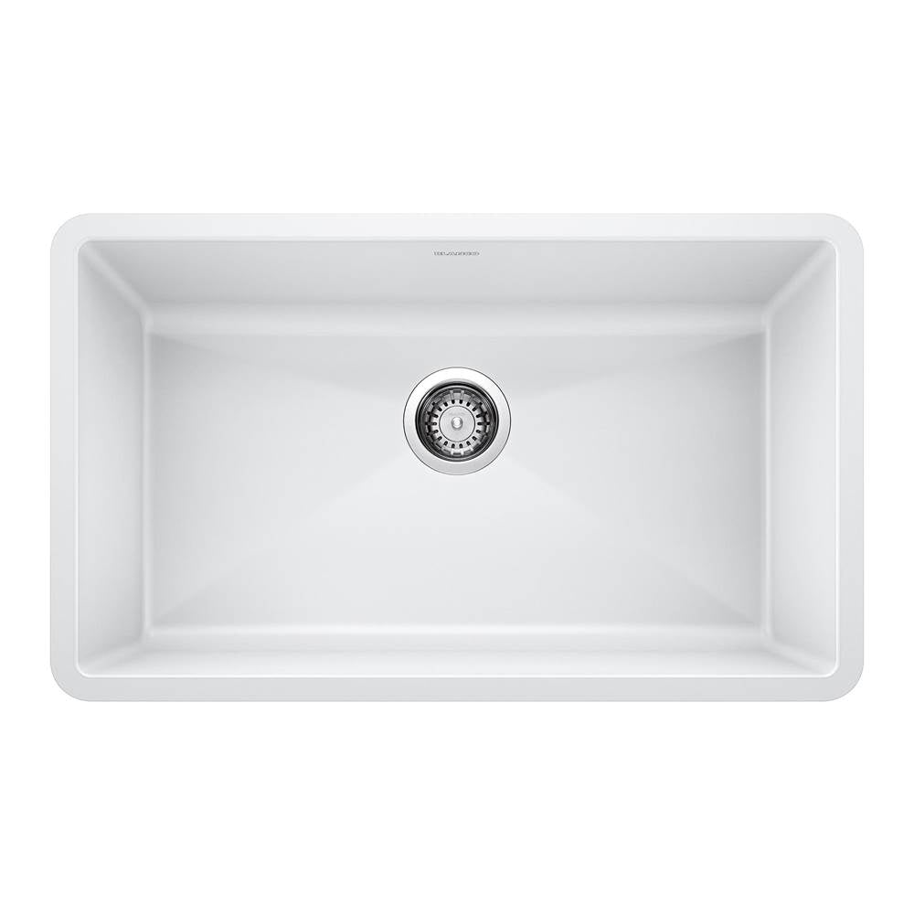 Blanco - Precis SILGRANIT 32'' Super Single Undermount Kitchen Sink - White - White
