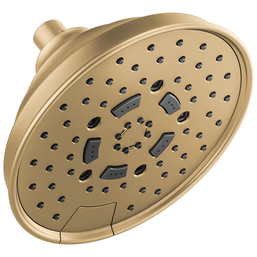 Brizo - Universal Showering 7'' Classic Round H2Okinetic Multi-Function Wall Mount Shower Head - 2.5 GPM - Luxe Gold
