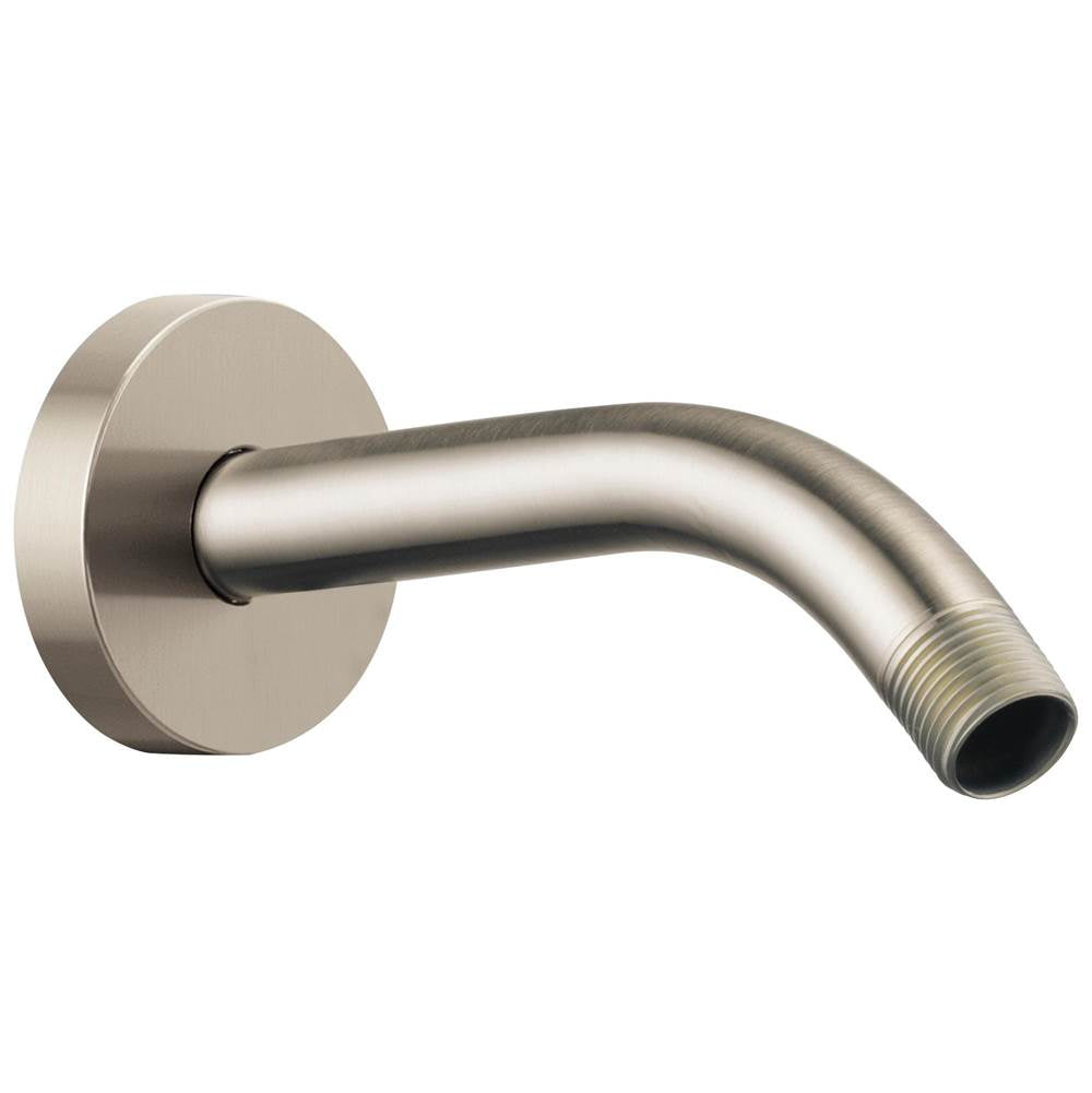 Brizo - Universal Showering 7'' Linear Round Wall Mount Shower Arm And Flange - Brushed Nickel