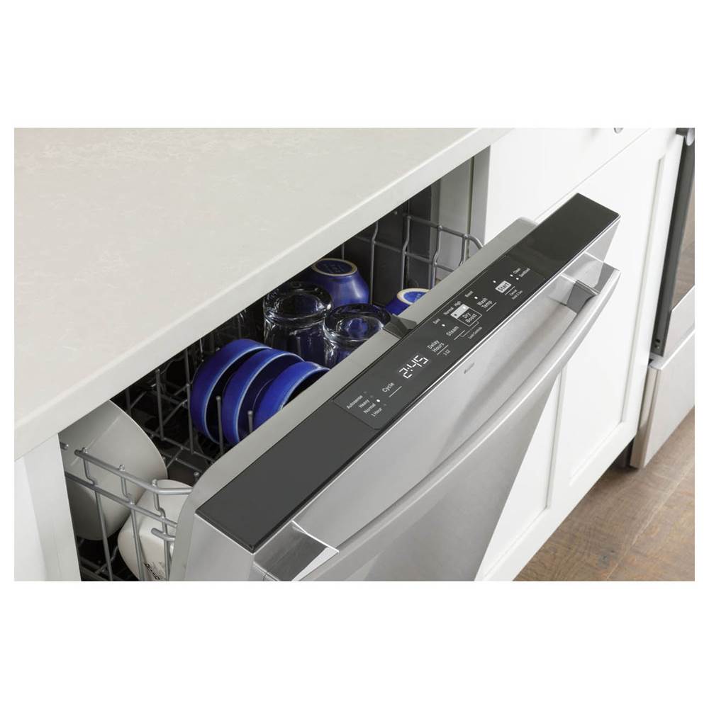 GE Appliances - Top Control with Plastic Interior Dishwasher with Sanitize Cycle and Dry Boost - Stainless Steel