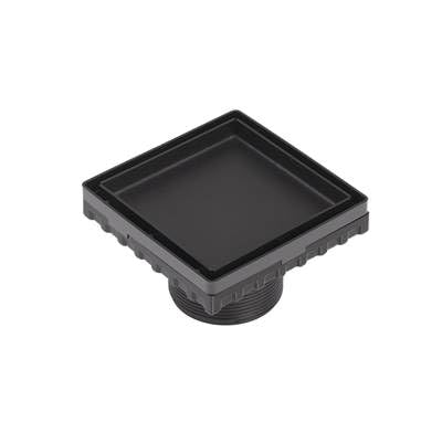 Infinity Drain - 4''x4'' LT4 Tile Drain Strainer-2'' Throat in Matte Black - Matte Black