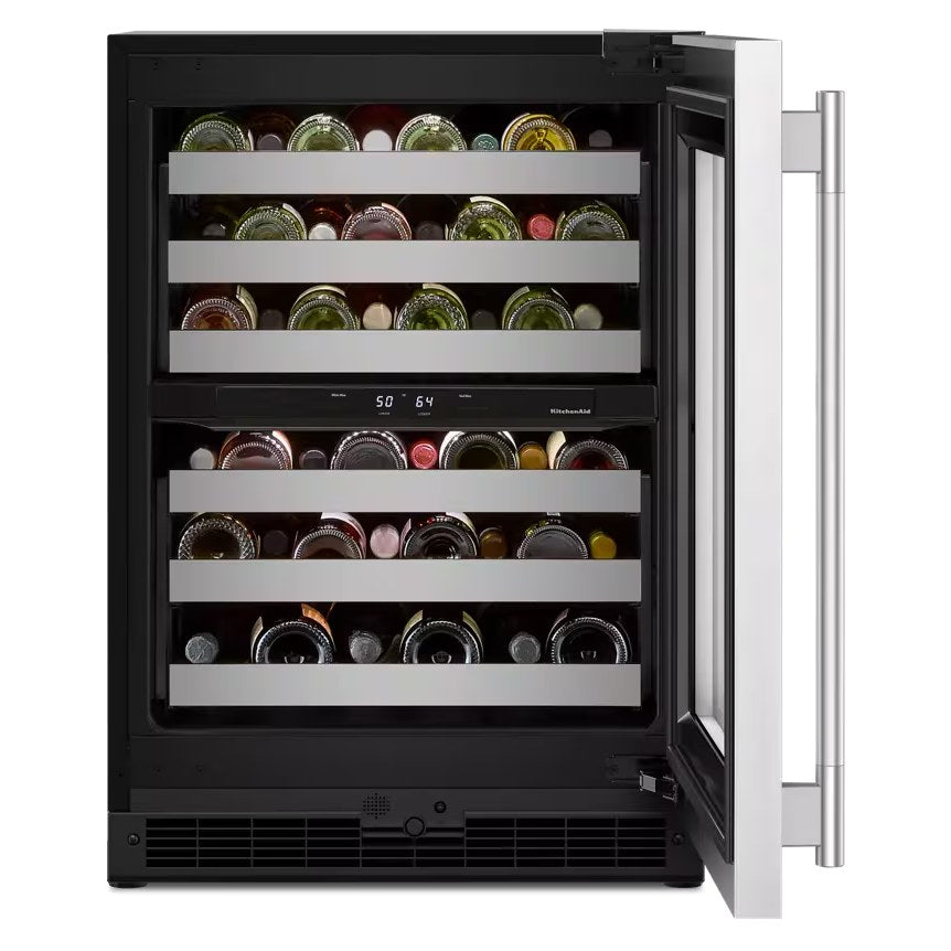 24" Undercounter Wine Cellar, Stainless Doors
