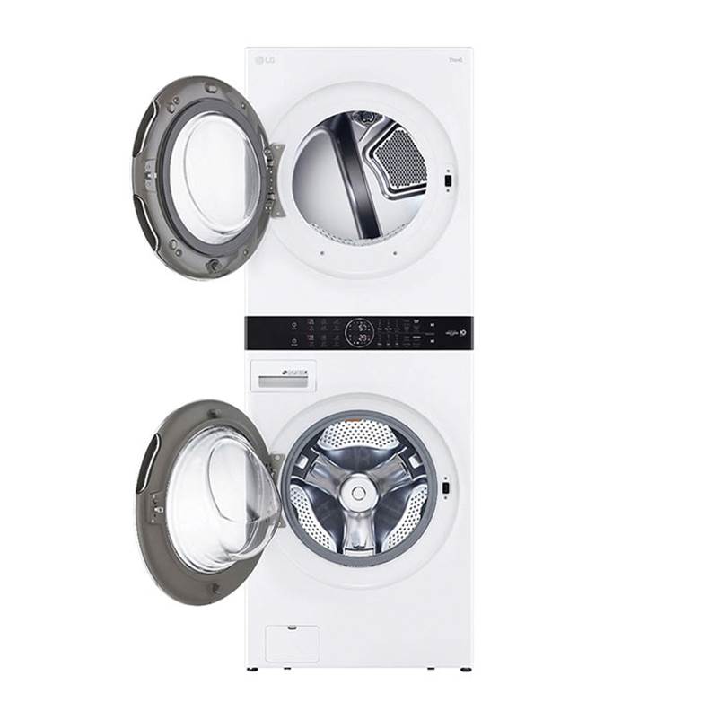 LG Appliances - 4.5 cu.ft. Washer, 7.4 cu.ft. Gas Dryer, Washtower with Center Control, TurboWash360 and TurboSteam, White - White