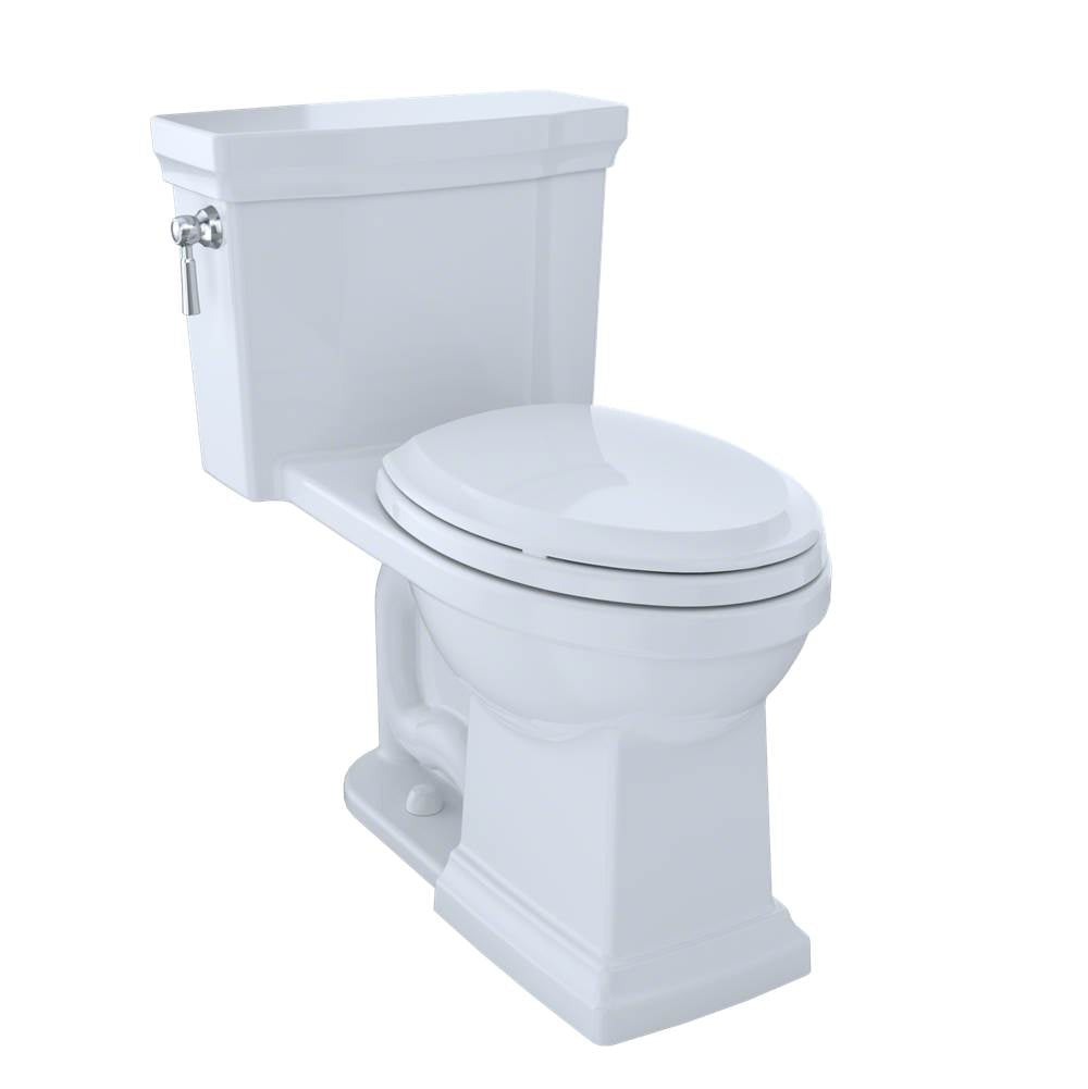 TOTO - TOTO Promenade II One-Piece Elongated 1.28 GPF Universal Height Toilet with CEFIONTECT, Cotton White - Cotton White