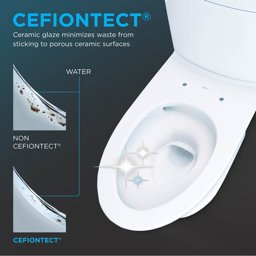 TOTO - TOTO Aquia IV One-Piece Elongated Dual Flush 1.28 and 0.9 GPF Universal Height, WASHLET+ Ready Toilet with CEFIONTECT, Cotton White - Cotton White