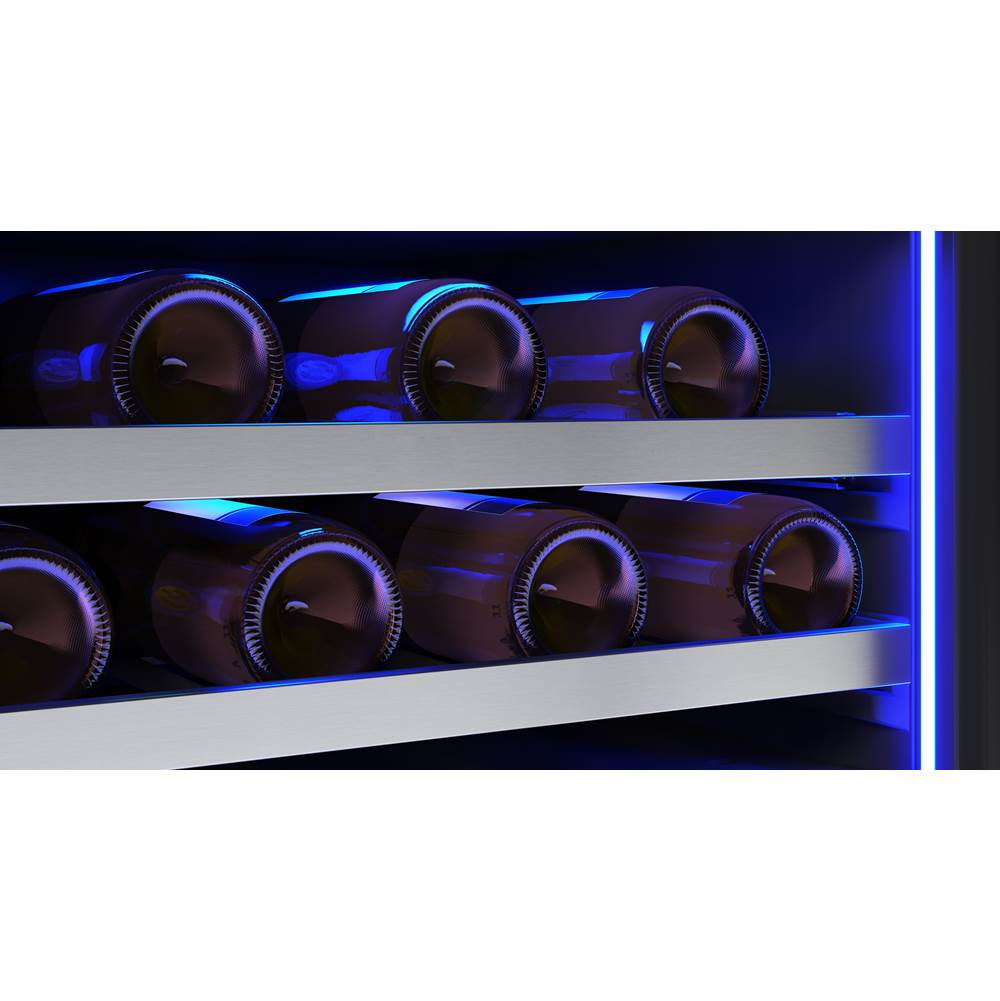 Zephyr - Presrv wine cooler, 24'' compact, Stainless Steel and glass, reversible, 1 zone