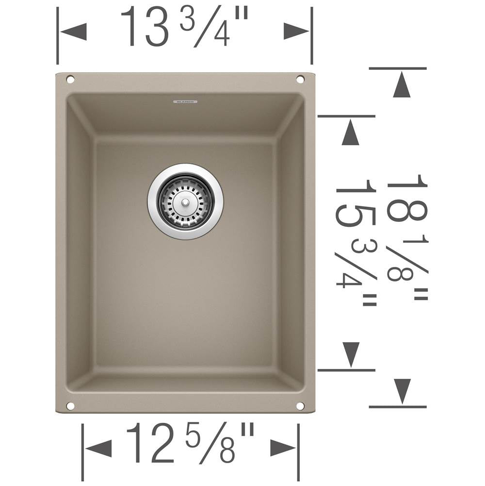 Blanco - Precis SILGRANIT 13'' Undermount Bar Sink - Truffle - Truffle