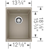 Blanco - Precis SILGRANIT 13'' Undermount Bar Sink - Truffle - Truffle