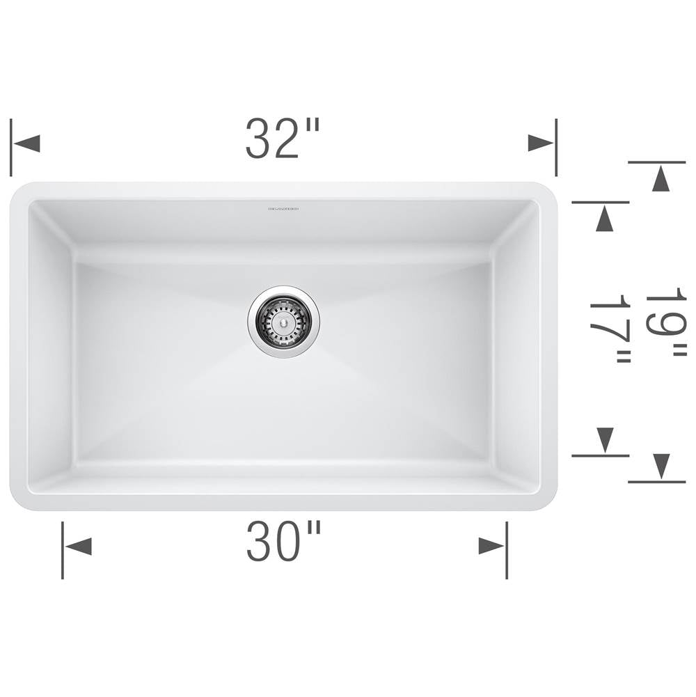 Blanco - Precis SILGRANIT 32'' Super Single Undermount Kitchen Sink - White - White