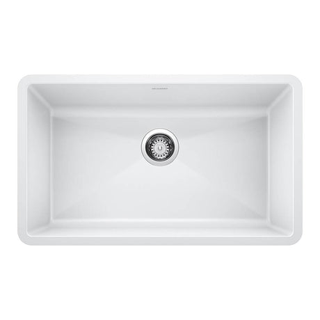 Blanco - Precis SILGRANIT 32'' Super Single Undermount Kitchen Sink - White - White