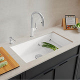 Blanco - Precis SILGRANIT 32'' Super Single Undermount Kitchen Sink - White - White