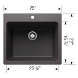 Blanco - Liven SILGRANIT 25'' Single Bowl Dual Mount Laundry Sink - Cinder - Cinder