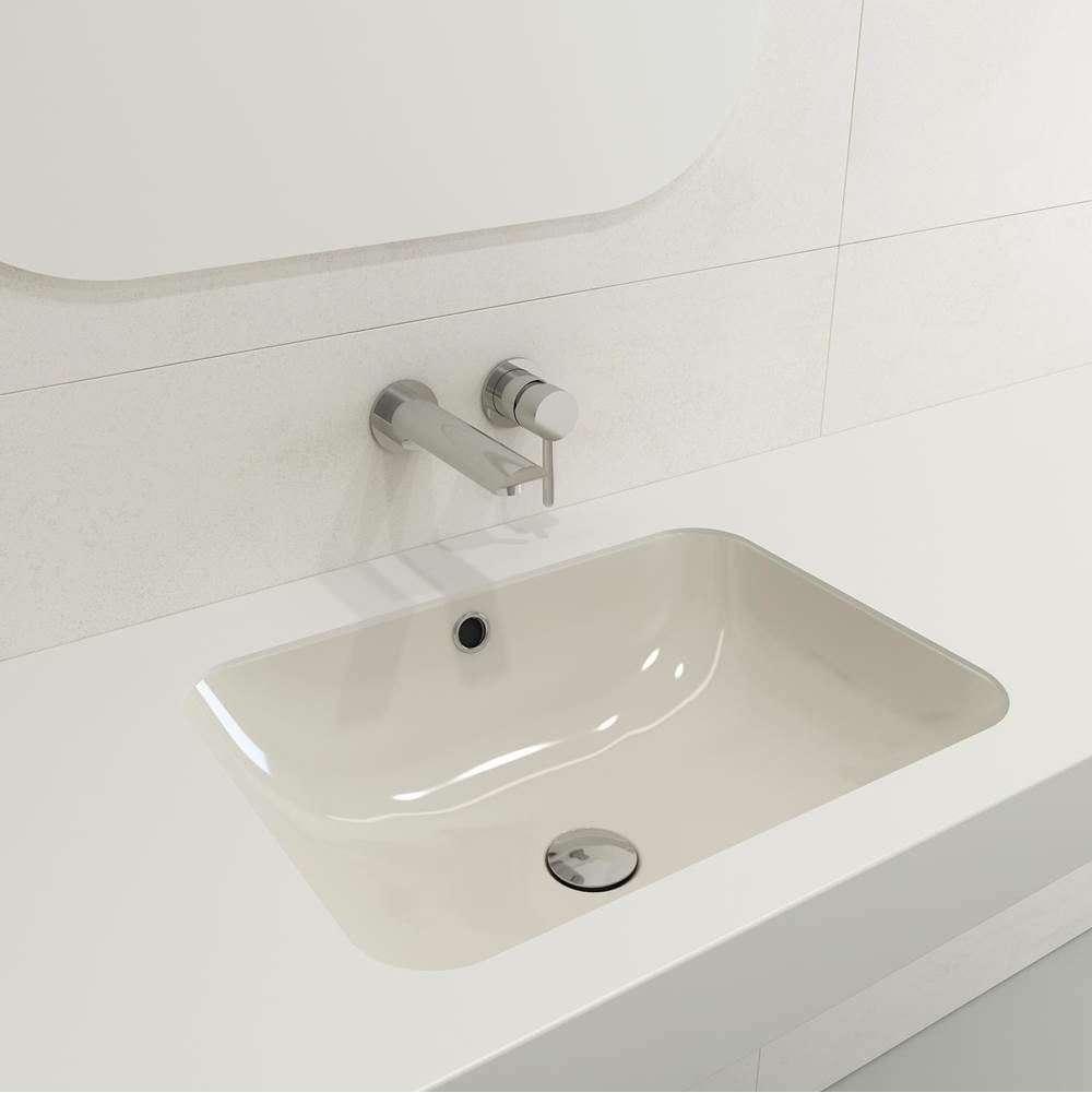 BOCCHI - Scala Undermount Sink Fireclay 21.75 in. with Overflow in Biscuit - Biscuit
