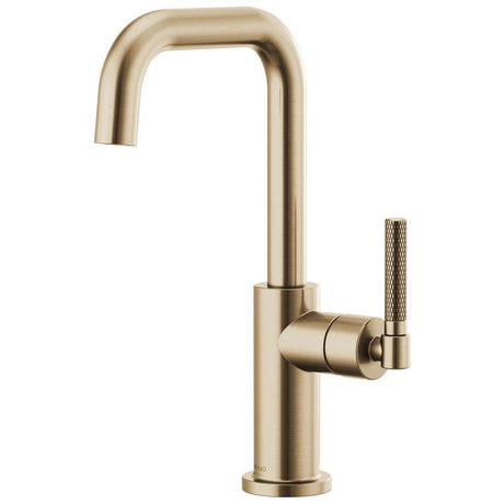 Brizo - Litze Bar Faucet with Square Spout and Knurled Handle Kit - Luxe Gold