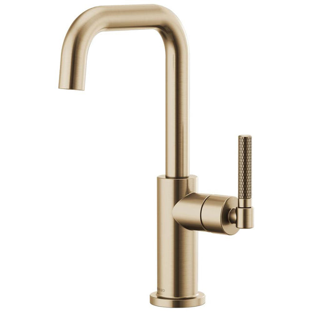 Brizo - Litze Bar Faucet with Square Spout and Knurled Handle Kit - Luxe Gold