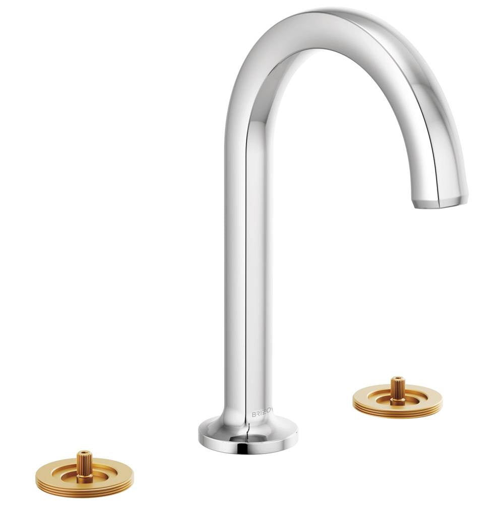 Brizo - Kintsu Widespread Lavatory Faucet with Arc Spout - Less Handles 1.5 GPM - Chrome