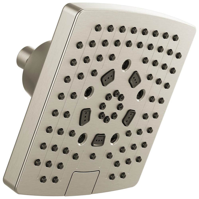 Brizo - Universal Showering 7'' Linear Square H2Okinetic Multi-Function Wall Mount Shower Head - 2.5 GPM - Brushed Nickel