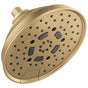 Brizo - Universal Showering 7'' Classic Round H2Okinetic Multi-Function Wall Mount Shower Head - 2.5 GPM - Luxe Gold