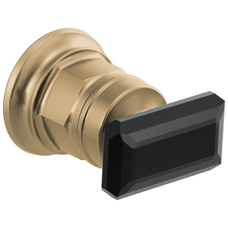 Brizo - Invari Wall Mount Lavatory Black Crystal Knob Handle Kit - Luxe Gold  With  Black Crystal