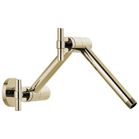 Brizo - Universal Showering Linear Round Jointed Wall Mount Shower Arm And Flange - Polished Nickel