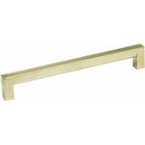 Colonial Bronze - 8'' center-to-center, 8.4375'' overall, 0.4375 x 0.5'' Square Cabinet Pull with rounded back hand finished in Unlacquered Polished Brass - Unlacquered Polished Brass