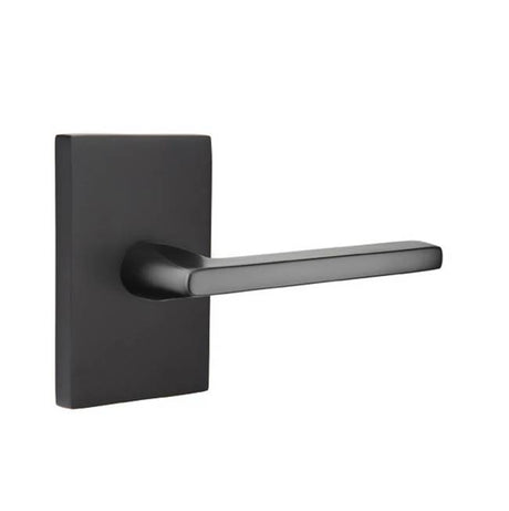 Emtek - Passage, Modern Rectangular Rosette, Helios Lever, LH, US19 - Flat Black