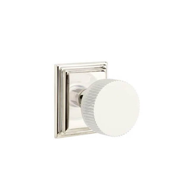 Emtek - Passage, Wilshire Rosette US14, Conical Stem US14, Straight Knurled Knob US14 - Polished Nickel