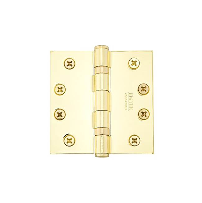 Emtek - 9600 Hnge, SldBrs, BB, SqCr, 4x4'', US3NL - Unlacquered Brass