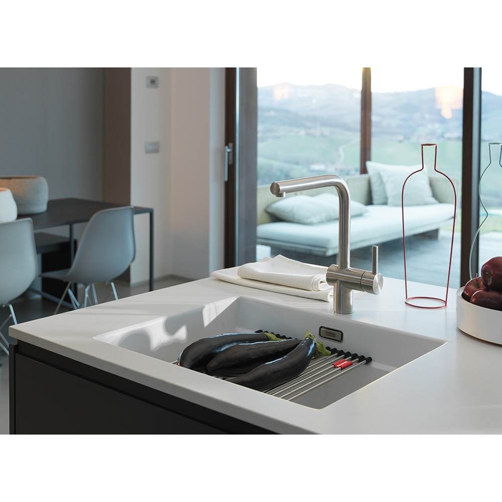 Franke - Peak 22.1-in. x 18.1-in. Granite Undermount Single Bowl Kitchen Sink in Polar White