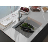 Franke - Peak 22.1-in. x 18.1-in. Granite Undermount Single Bowl Kitchen Sink in Polar White