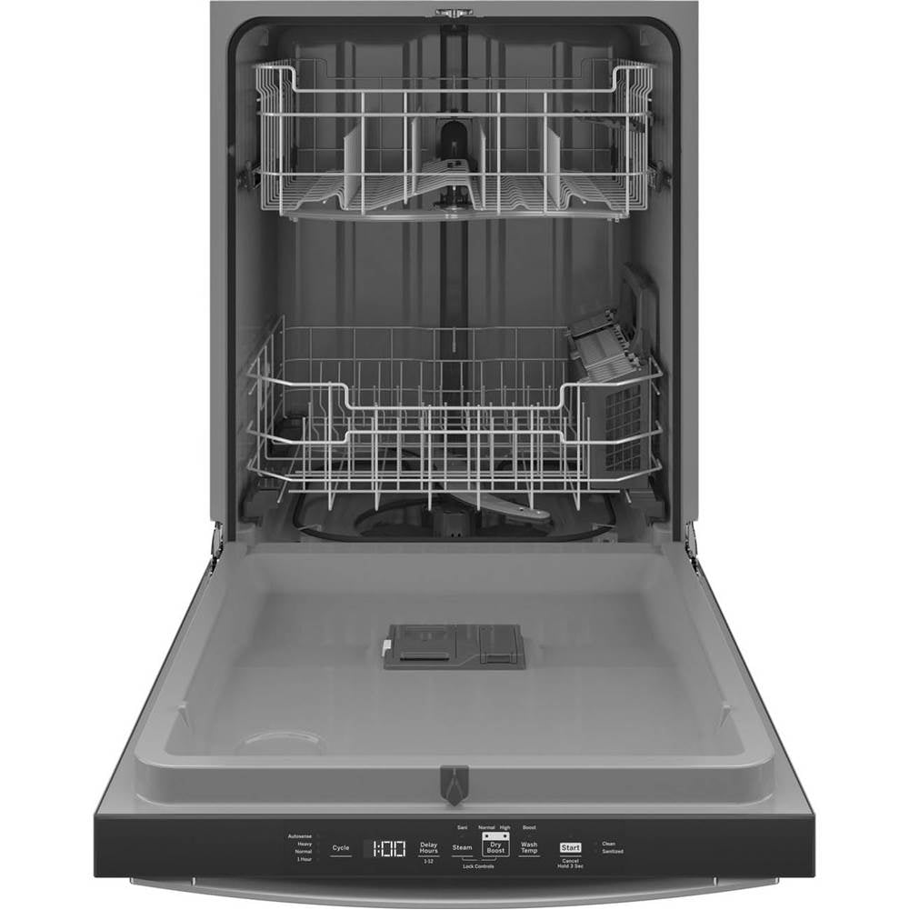 GE Appliances - Top Control with Plastic Interior Dishwasher with Sanitize Cycle and Dry Boost - Stainless Steel
