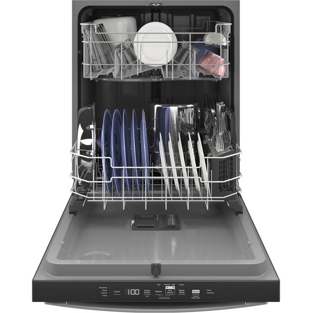 GE Appliances - Top Control with Plastic Interior Dishwasher with Sanitize Cycle and Dry Boost - Stainless Steel