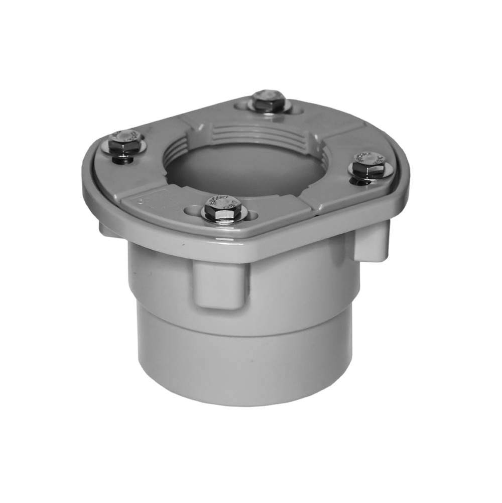 Infinity Drain - Compact Clamp Down Drain PVC 2'' Throat, 2'' Outlet
