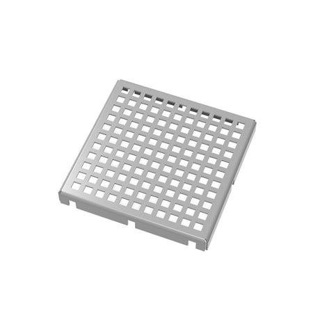 Infinity Drain - 5''x5'' LQ5 Squares Pattern Strainer-2'' Throat in Satin Stainless - Satin Stainless
