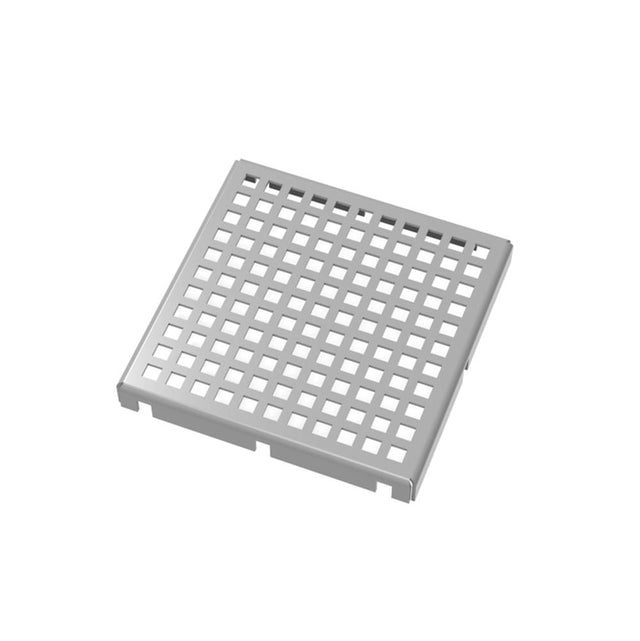 Infinity Drain - 5''x5'' LQ5 Squares Pattern Strainer-2'' Throat in Satin Stainless - Satin Stainless