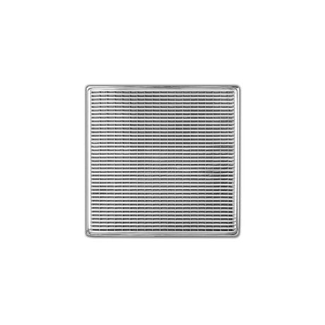 Infinity Drain - 5'' x 5'' Strainer with Wedge Wire Pattern Decorative Plate and 2'' Throat in Satin Stainless for WD 5 - Satin Stainless