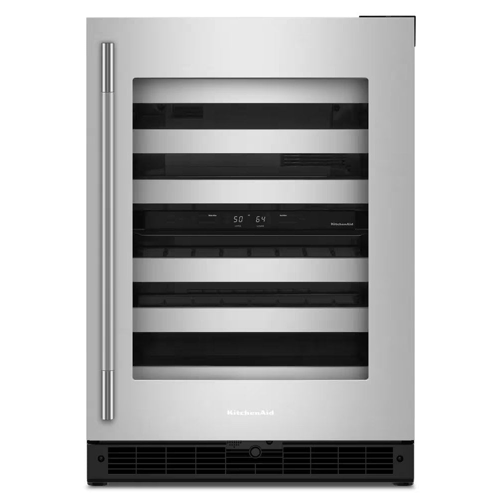 24" Undercounter Wine Cellar, Stainless Doors