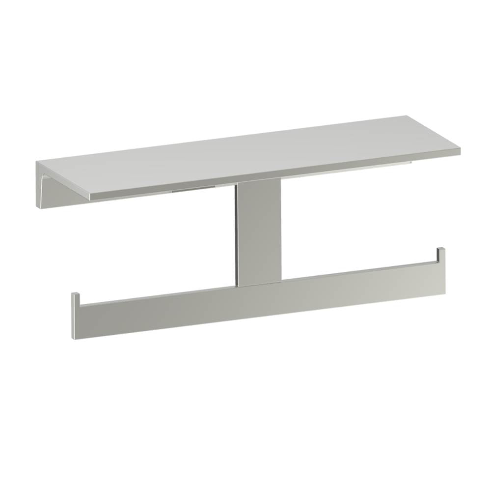 Kartners - BERLIN - Shelf with Toilet Paper Holder-Polished Nickel - Polished Nickel