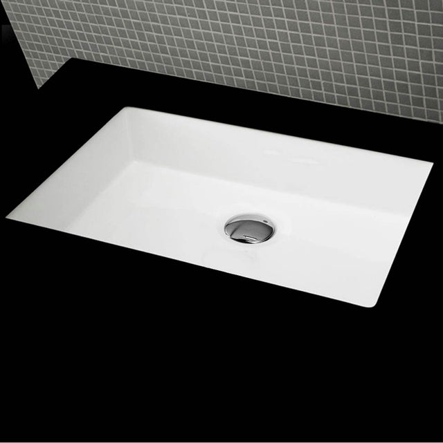 Lacava - Under-counter porcelain Bathroom Sink with an overflow, unglazed exteri. 21 3/4'W, 15 3/8'D, 6 1/2'H - White