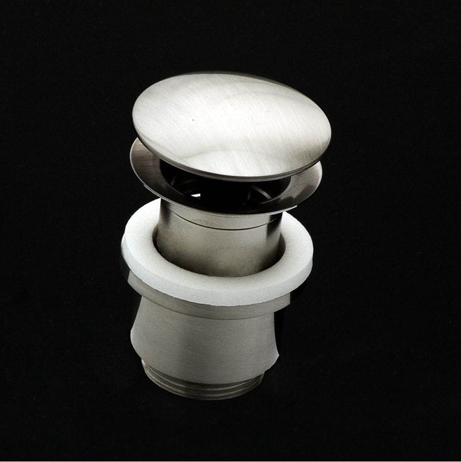 Lacava - Grid drain for European lavatories, with dome cover, no overflow holes.  DIAM: 2 3/4'' - Brushed Nickel