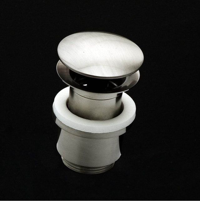 Lacava - Grid drain for European lavatories, with dome cover, no overflow holes.  DIAM: 2 3/4'' - Brushed Nickel
