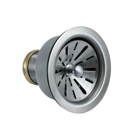 Mountain Plumbing - Contemporary 1/4 3-1/2'' Deluxe Stemball Kitchen Sink Strainer - Unlacquered Brass
