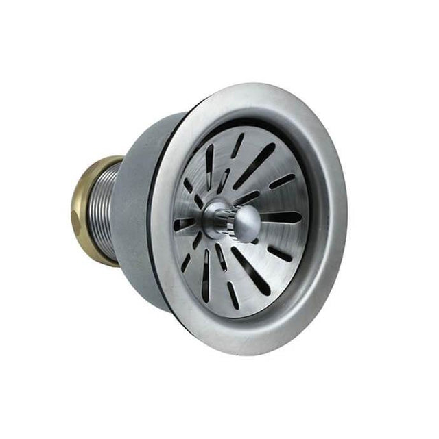 Mountain Plumbing - Contemporary 1/4 3-1/2'' Deluxe Stemball Kitchen Sink Strainer - Unlacquered Brass
