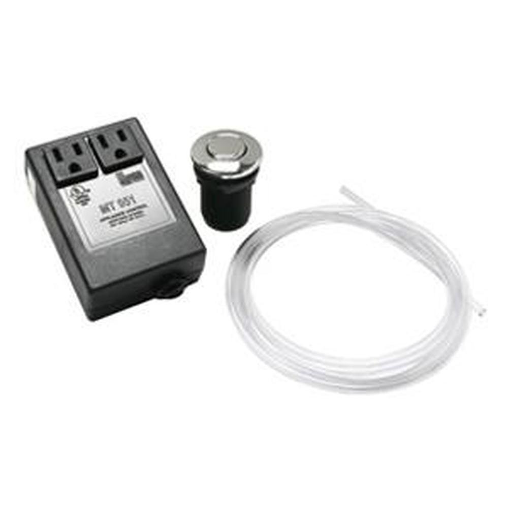 Mountain Plumbing - Round eClassic- Waste Disposer Air Switch with Direct Plug-In - Brushed Stainless Steel