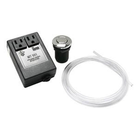 Mountain Plumbing - Round eClassic- Waste Disposer Air Switch with Direct Plug-In - Brushed Stainless Steel
