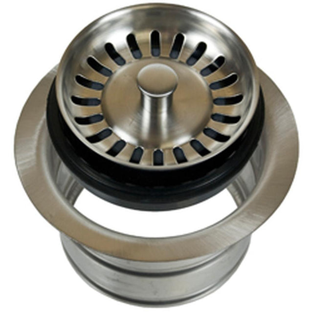 Mountain Plumbing - Classic 1/4 Complete Stopper & Strainer Unit Waste Disposer Trim 1/4 Extended Flange - Brushed Stainless Steel