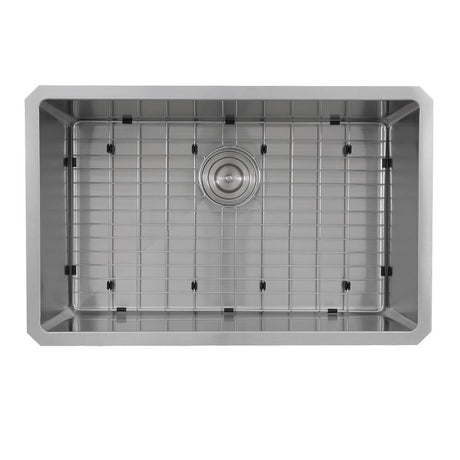 Nantucket Sinks - Pro Series Rectangle Single Bowl Undermount Small Radius Corners Stainless Steel Kitchen Sink, 16 Gauge - satin