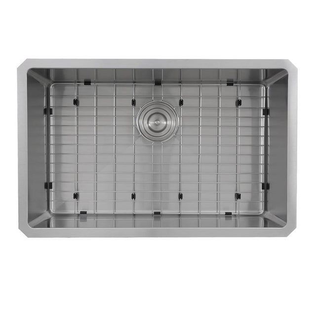 Nantucket Sinks - Pro Series Rectangle Single Bowl Undermount Small Radius Corners Stainless Steel Kitchen Sink, 16 Gauge - satin