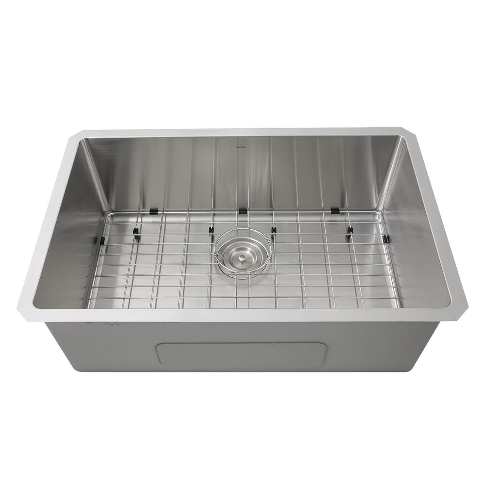 Nantucket Sinks - Pro Series Rectangle Single Bowl Undermount Small Radius Corners Stainless Steel Kitchen Sink, 16 Gauge - satin