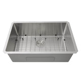Nantucket Sinks - Pro Series Rectangle Single Bowl Undermount Small Radius Corners Stainless Steel Kitchen Sink, 16 Gauge - satin